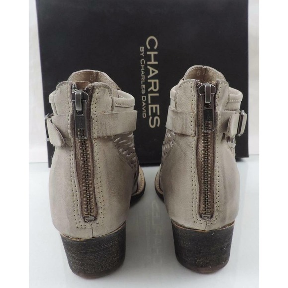 CHARLES by Charles David York Cutout Side Booties Taupe Washed Nubuck - Picture 6 of 8